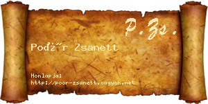 Poór Zsanett névjegykártya