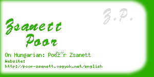 zsanett poor business card